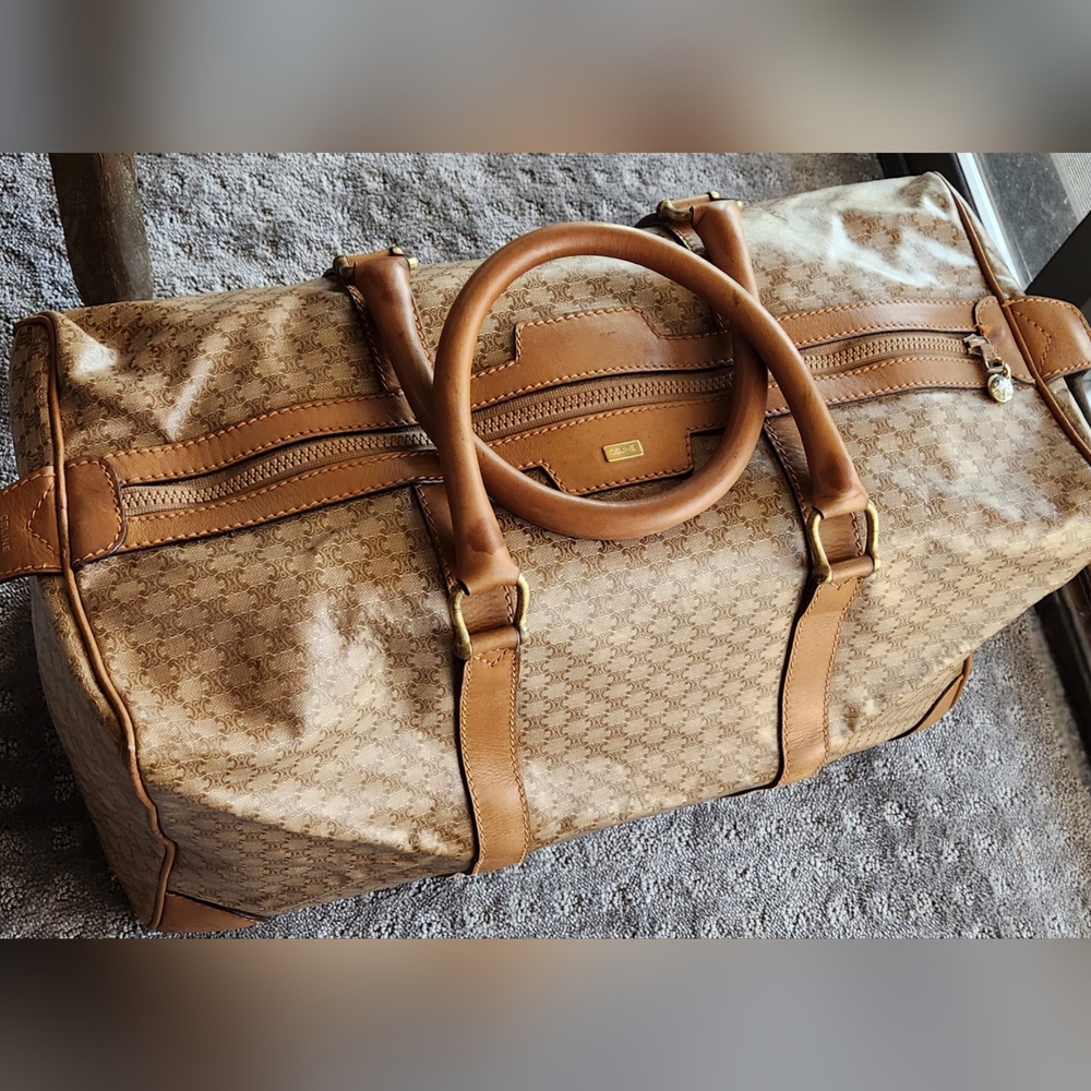 CELINE Macadam Boston Monogram Tan/Cream Duffle Bag UNISEX  SALE SALE